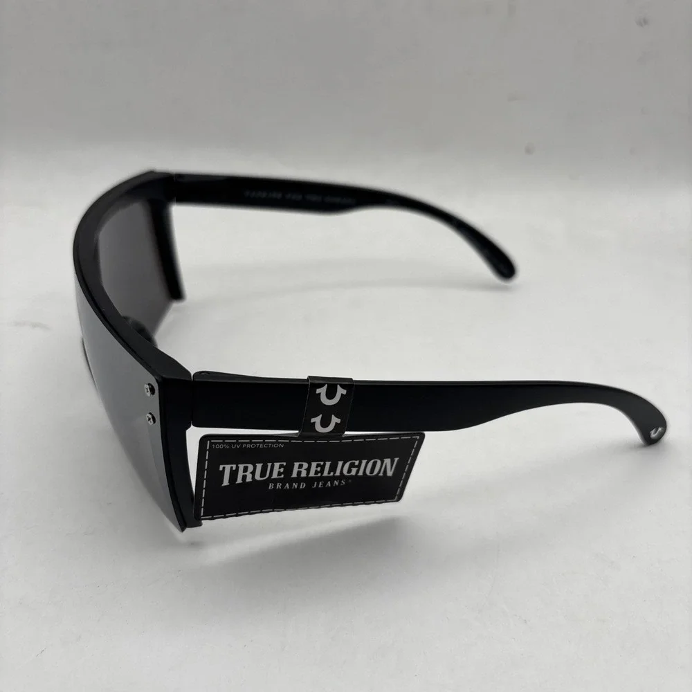 True Religion 100% UV Protection Logo Shield Speckle Reflective Sunglasses